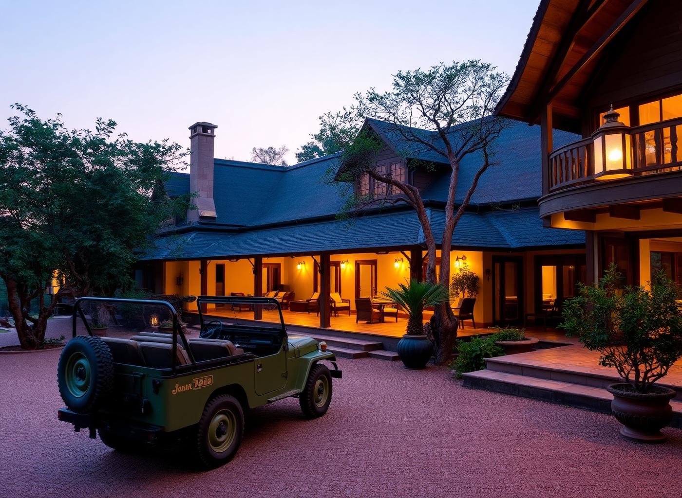 Pool at a luxury Ranthambore jungle lodge