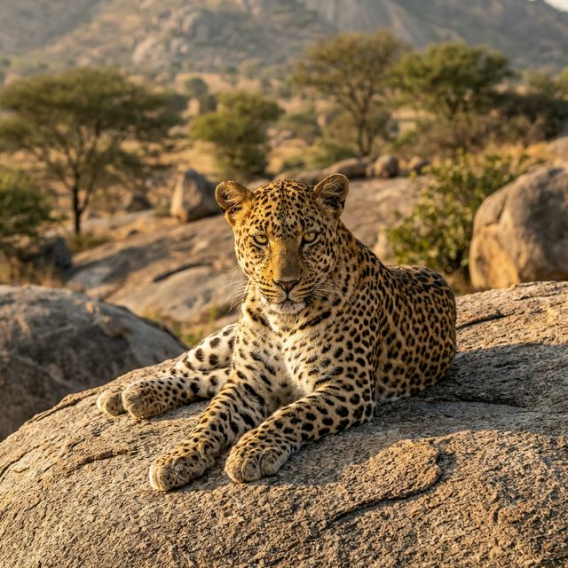 Leopard on granite rocks in Jawai – Wildlife safari Rajasthan