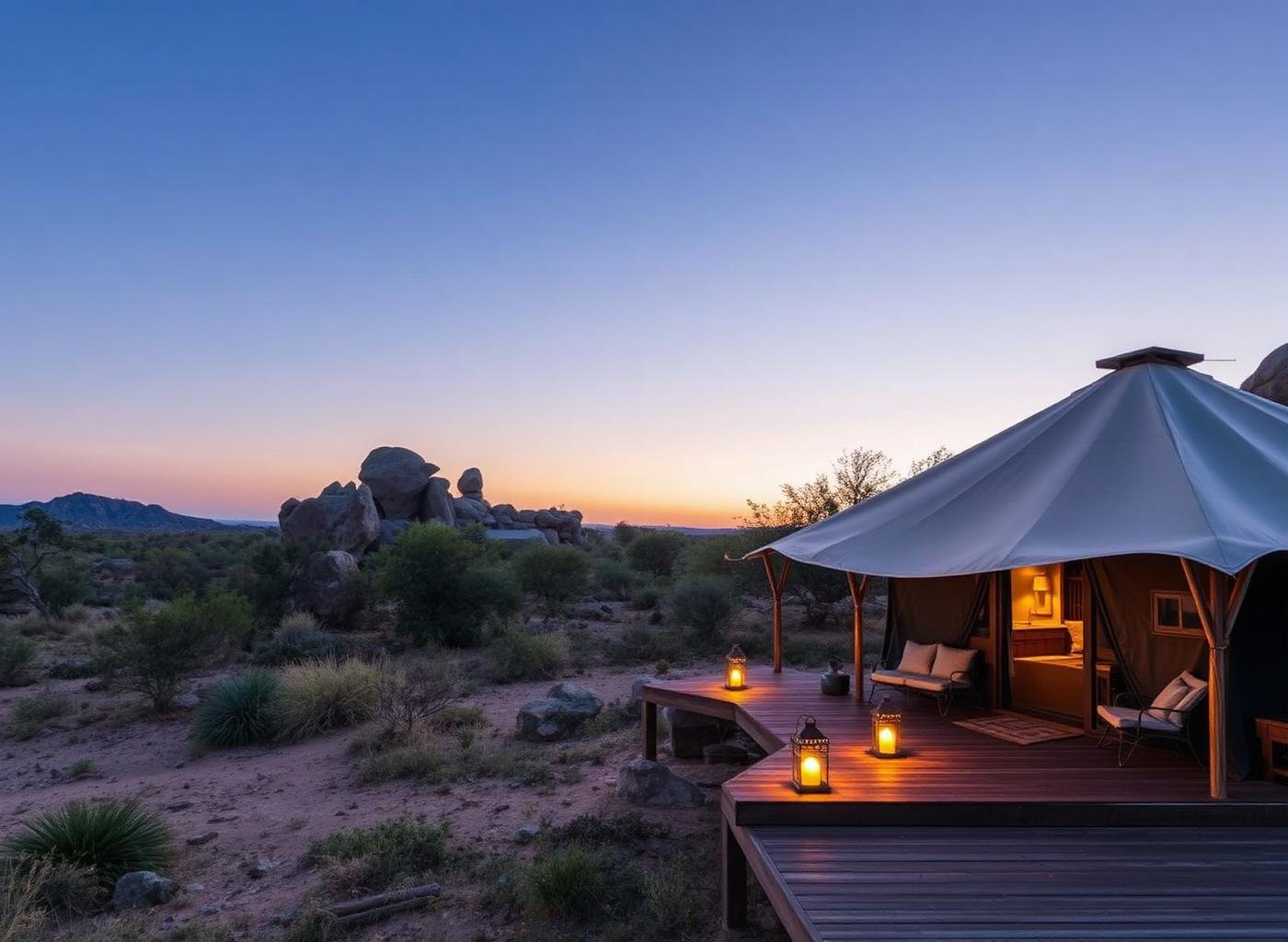 Luxury tented suite at a Jawai wilderness camp