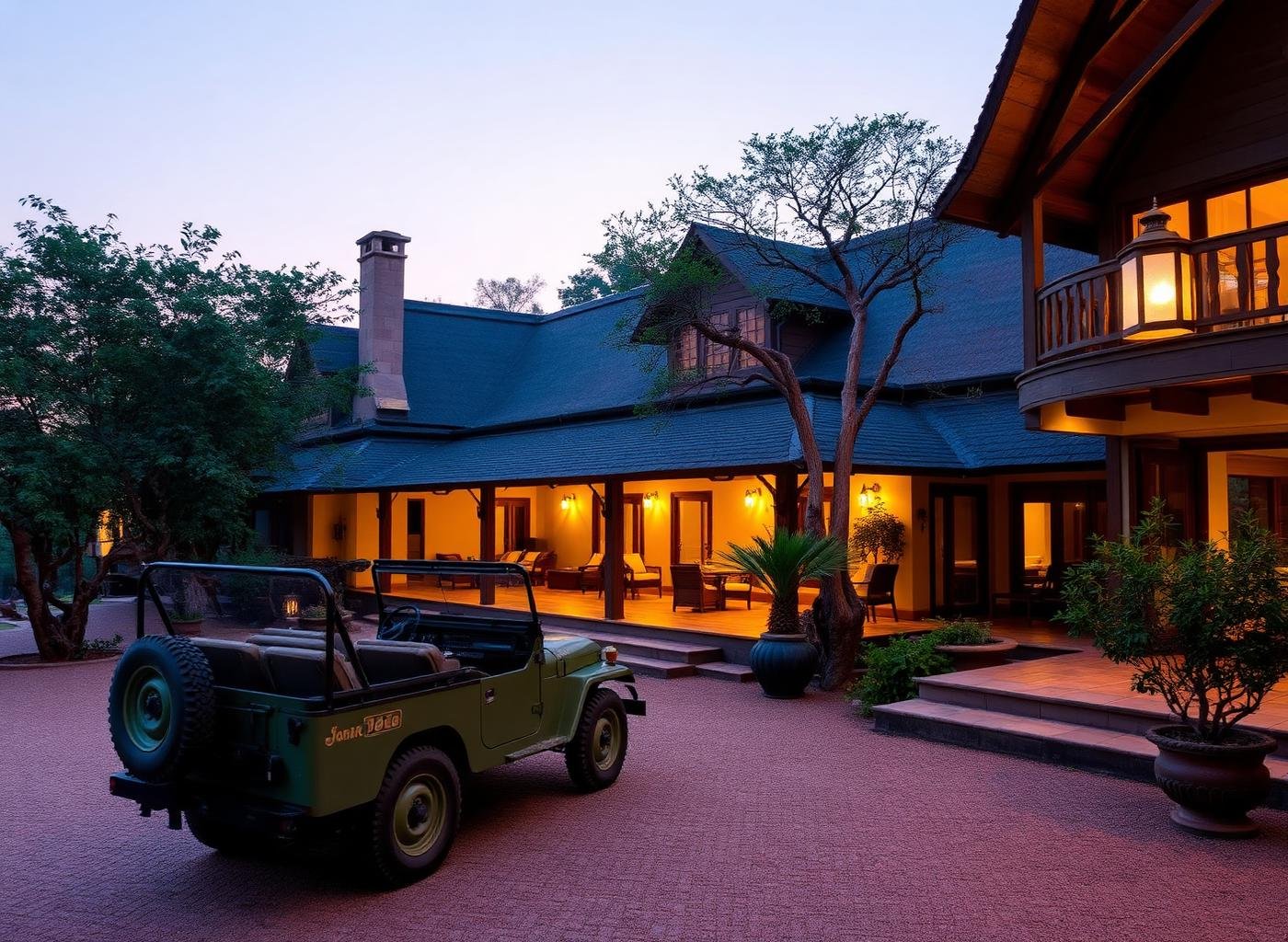 Pool at a luxury Ranthambore jungle lodge